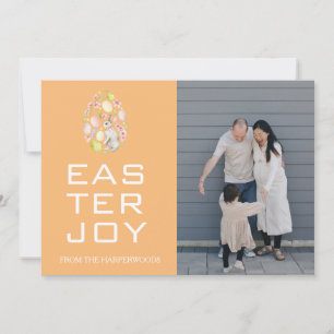 Elegant Easter Blessings Easter Eggs Family photo Holiday Card