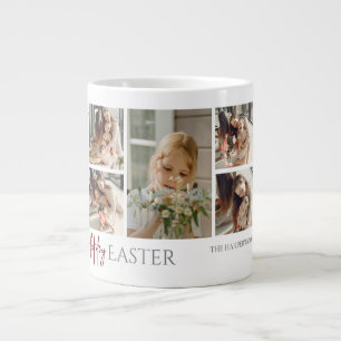 Elegant Easter Blessings Easter Eggs Family photo Large Coffee Mug