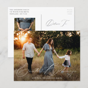 Elegant Easter Blessings Photo Holiday Postcard