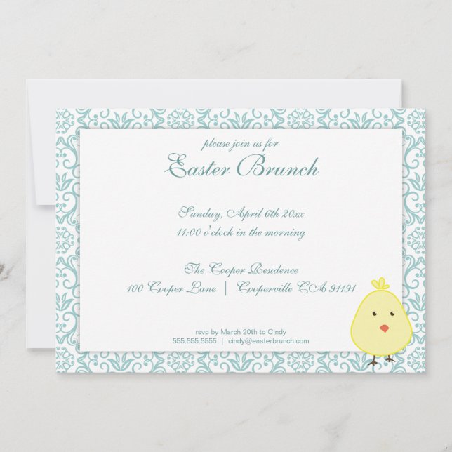 Elegant Easter Brunch Invitation (Front)