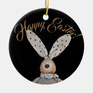 Elegant Easter Bunny Custom Ceramic Tree Decoration