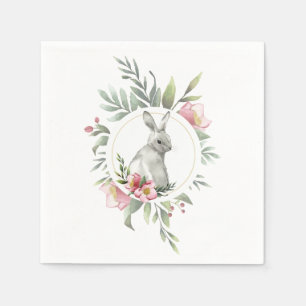 Elegant Easter Bunny Floral design Napkin