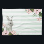 Elegant Easter Bunny striped Tea Towel<br><div class="desc">Elegant Easter Bunny striped design. You are welcome to visit my store for more beautiful products.</div>