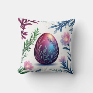 Elegant Easter Egg Botanical Art Cushion