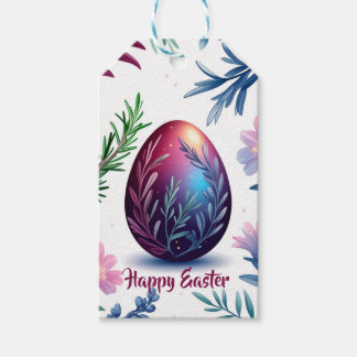 Elegant Easter Egg Botanical Art Gift Tags