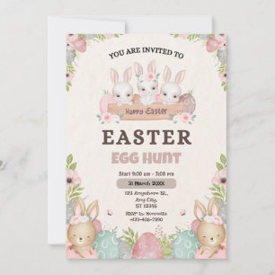 Elegant Easter Egg Hunt: A Watercolor Invitation 