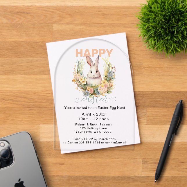 Elegant Easter Egg Hunt  Acrylic Invitations (Insitu (Invitation Card))