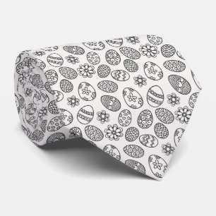 Elegant Easter Eggs Floral Pattern   Necktie