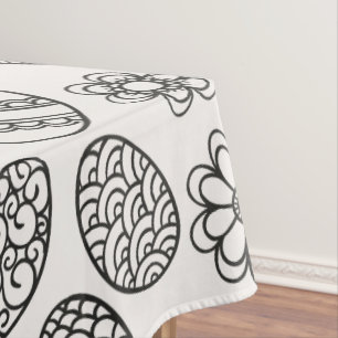 Elegant Easter Eggs Floral Pattern Tablecloth