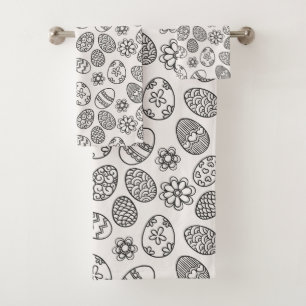 Elegant Easter Eggs Floral Pattern   Towel Set