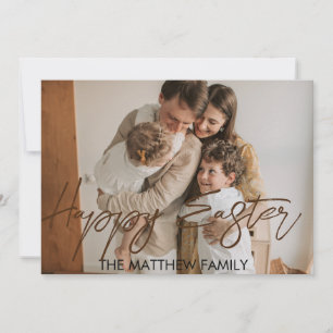 elegant Easter, father family Calligraphy photo Holiday Card