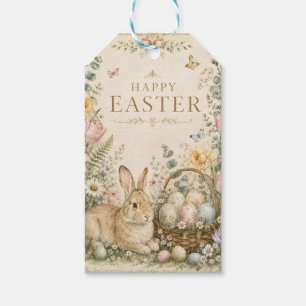 Elegant Easter Greeting,Blue White Porcelain style Gift Tags