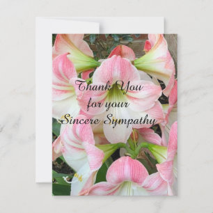 Elegant Easter Lily Flat Thank You Sympathy Card