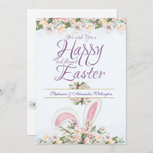 Elegant Easter Watercolor Floral Greeting Card