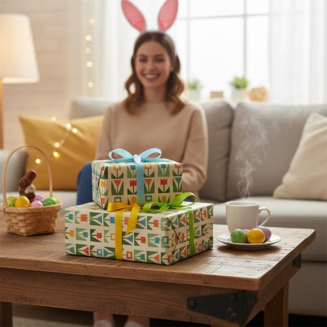 Elegant Easter Wrapping Paper with Abstract Spring (Creator Uploaded)