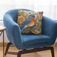 Elegant Eastern Bluebird William Morris Inspired