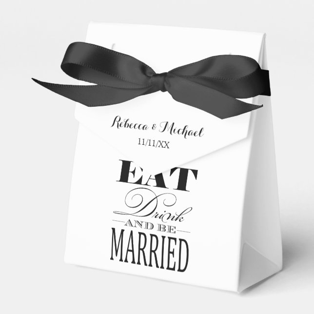 Elegant Eat, Drink and be Married Favour Box (Front Side)