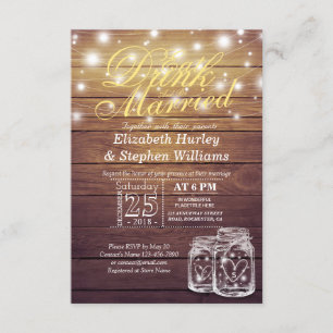 Elegant EAT Drink & Be Married Wedding Invitations