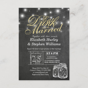 Elegant EAT Drink & Be Married Wedding Invitations