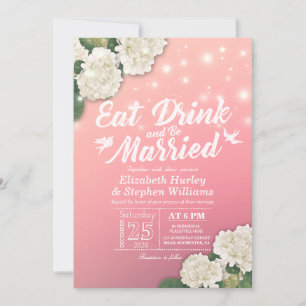 Elegant EAT Drink & Be Married Wedding Invitations
