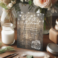Elegant EAT Drink & Be Married Wedding Invitations