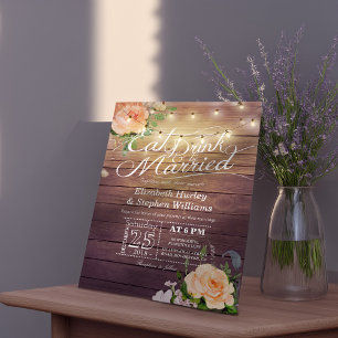 Elegant EAT Drink & Be Married Wedding Invitations