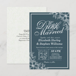 Elegant EAT Drink & Be Married Wedding Invitations