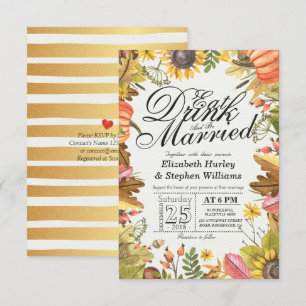 Elegant EAT Drink & Be Married Wedding Invitations
