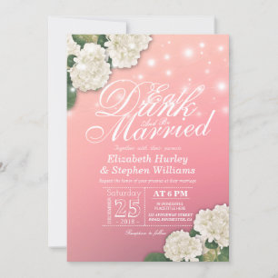 Elegant EAT Drink & Be Married Wedding Invitations