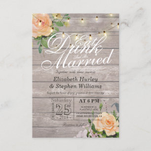 Elegant EAT Drink & Be Married Wedding Invitations