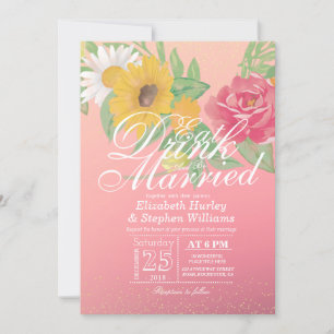 Elegant EAT Drink & Be Married Wedding Invitations
