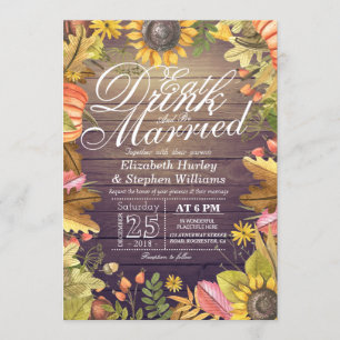 Elegant EAT Drink & Be Married Wedding Invitations