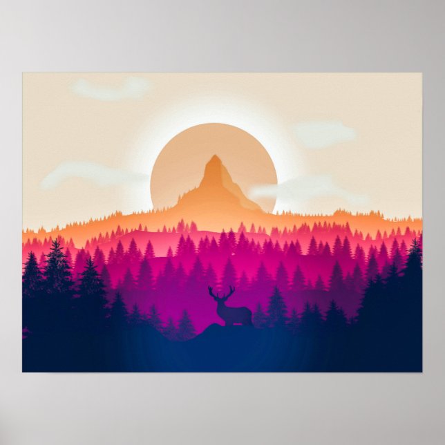 Elegant Eclipse Landscape Artwork | Poster (Front)