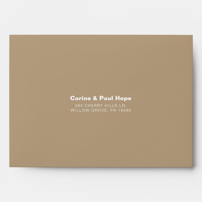 Elegant Ecru Formal Initial Wedding Envelope (Front)