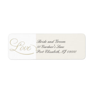 Elegant Ecru LOVE Return Address Labels