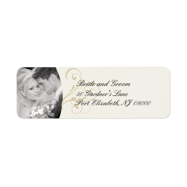 Elegant Ecru Victorian Return Address Labels (Front)
