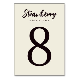 Elegant Ecru White Custom Table Name Wedding Table Number