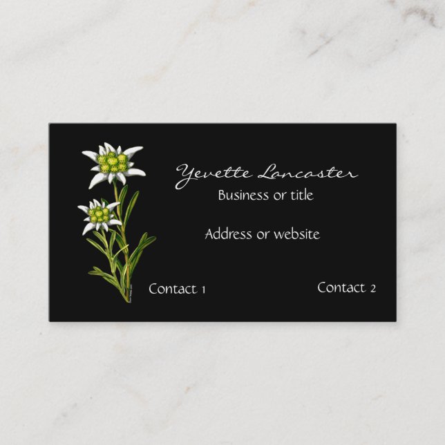 Elegant Edelweiss Business Card (Front)
