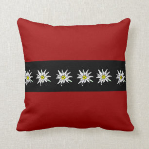 Elegant Edelweiss Red Black American MoJo Pillow