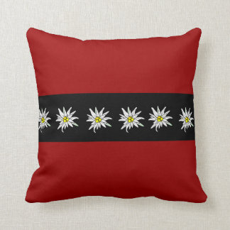 Elegant Edelweiss Red Black American MoJo Pillow