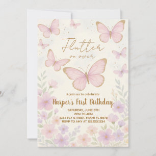 Elegant Editable Butterfly Birthday Invitation