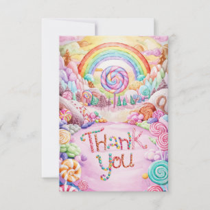 Elegant Editable Candyland thank you card 