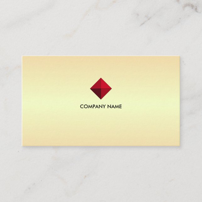 Elegant Editable Diamond Logo on Golden Shades Business Card (Front)