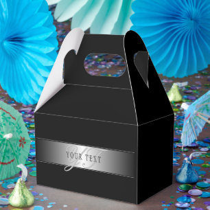 Elegant Editable Monogram Script Writing   Black Favour Box
