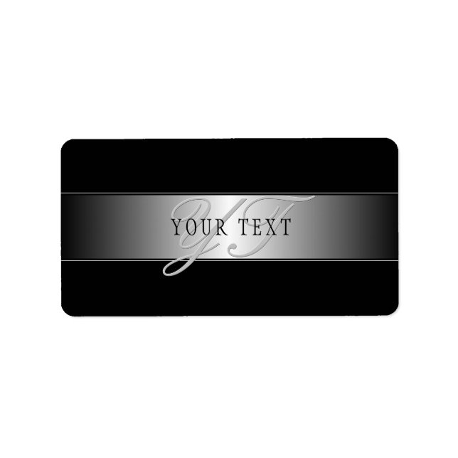 Elegant Editable Monogram Script Writing | Black Label (Front)