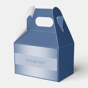 Elegant Editable Monogram Script Writing   Blue Favour Box