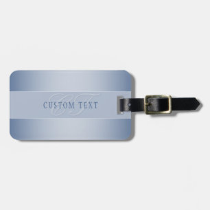 Elegant Editable Monogram Script Writing   Blue Luggage Tag