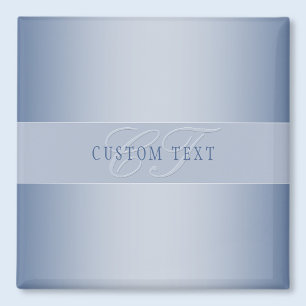 Elegant Editable Monogram Script Writing   Blue Magnet