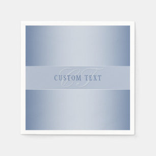 Elegant Editable Monogram Script Writing   Blue Napkin