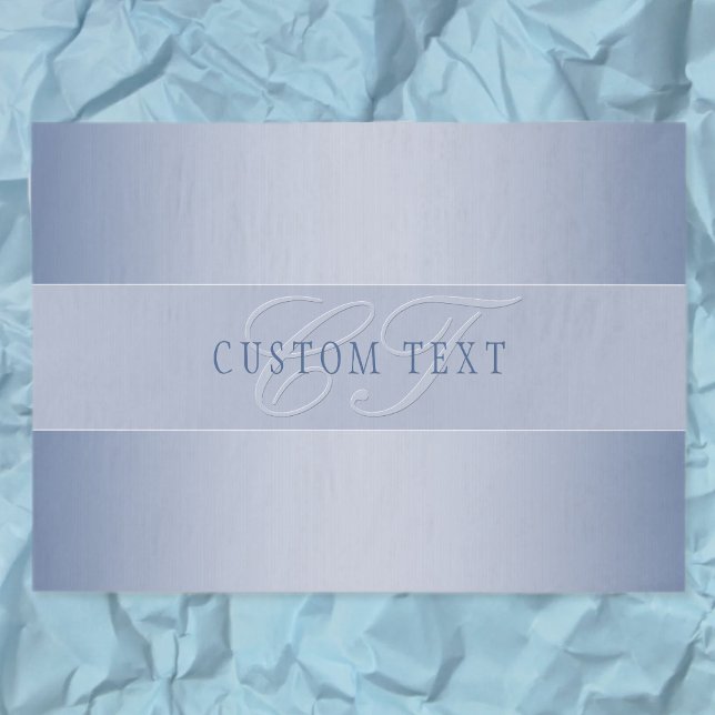 Elegant Editable Monogram Script Writing | Blue Tissue Paper (Creator Uploaded)